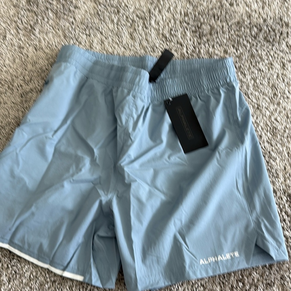 Alphalete Men's Infinity Core Short - Fog Blue gym alphaland Christian Guzman